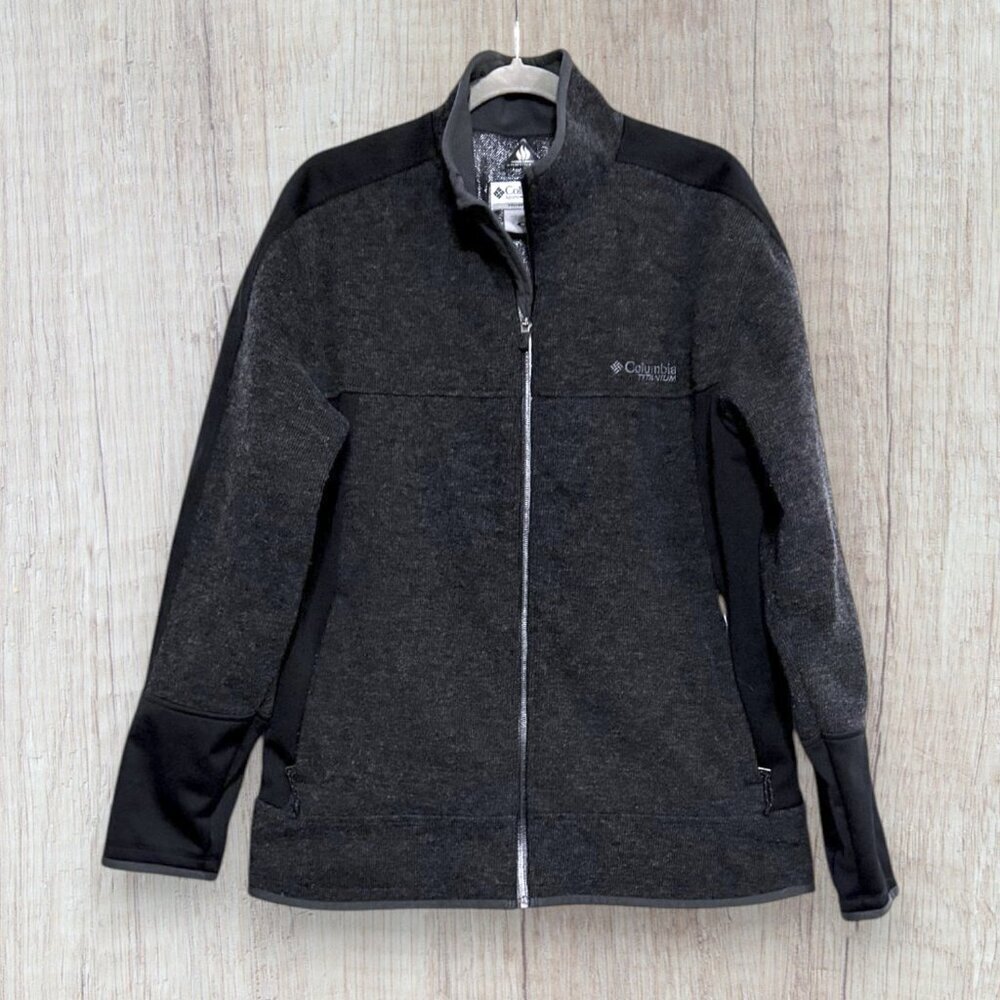 Columbia Omni-Heat Sweater Jacket Aeroblock Full Zip Jacket Wool Thermal Mens M